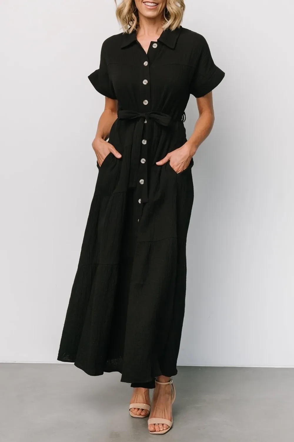 Universal Commuting Lace High-Waisted Dress