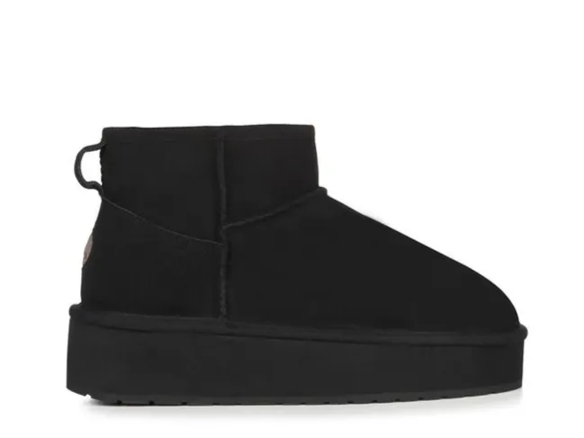 Suede Warm-Lined Platform Ankle Boots