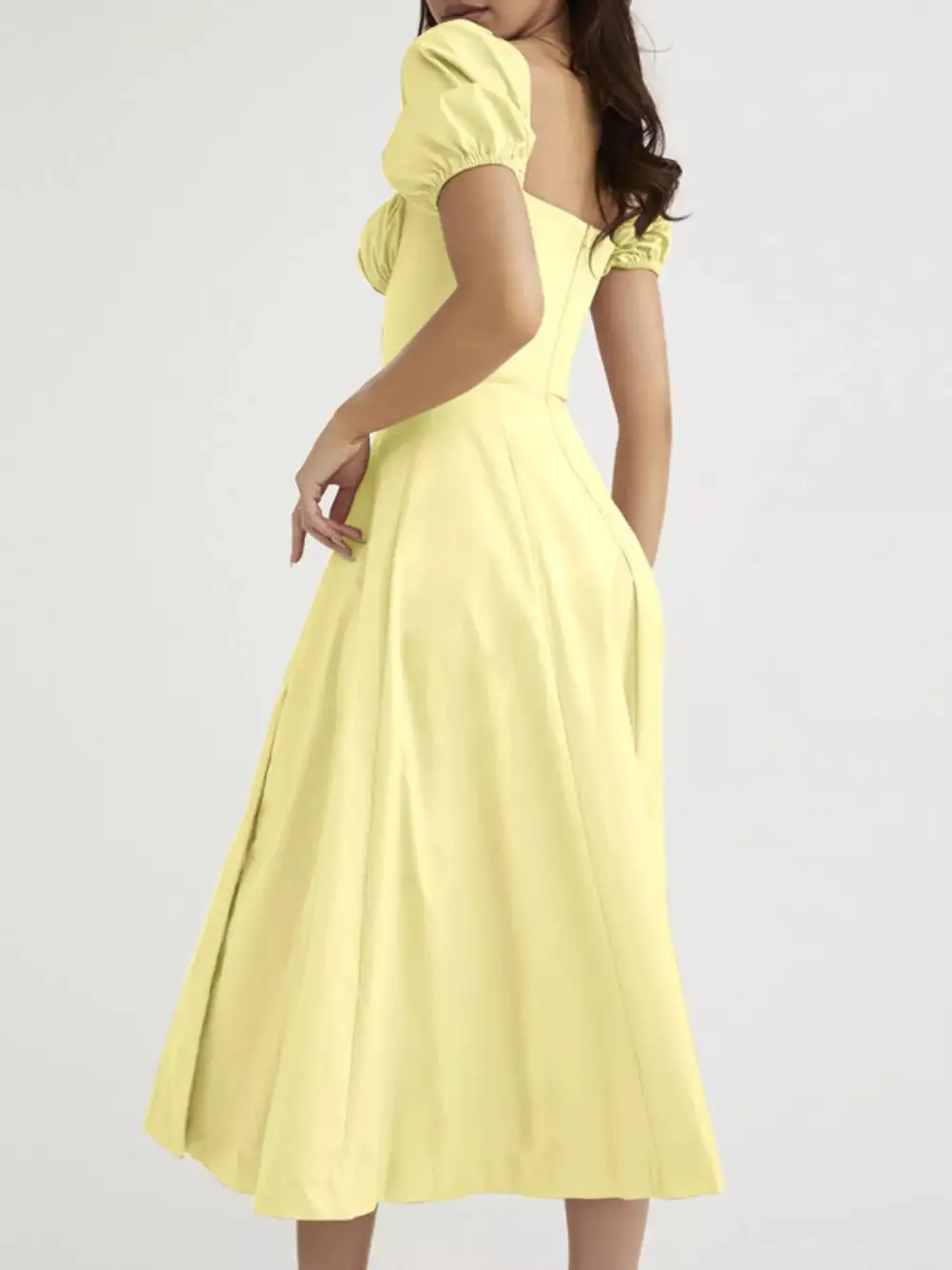 Slit Short Sleeve Midi Dress