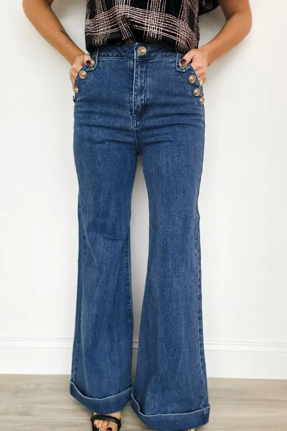 Casual Panel Detail Denim Jeans