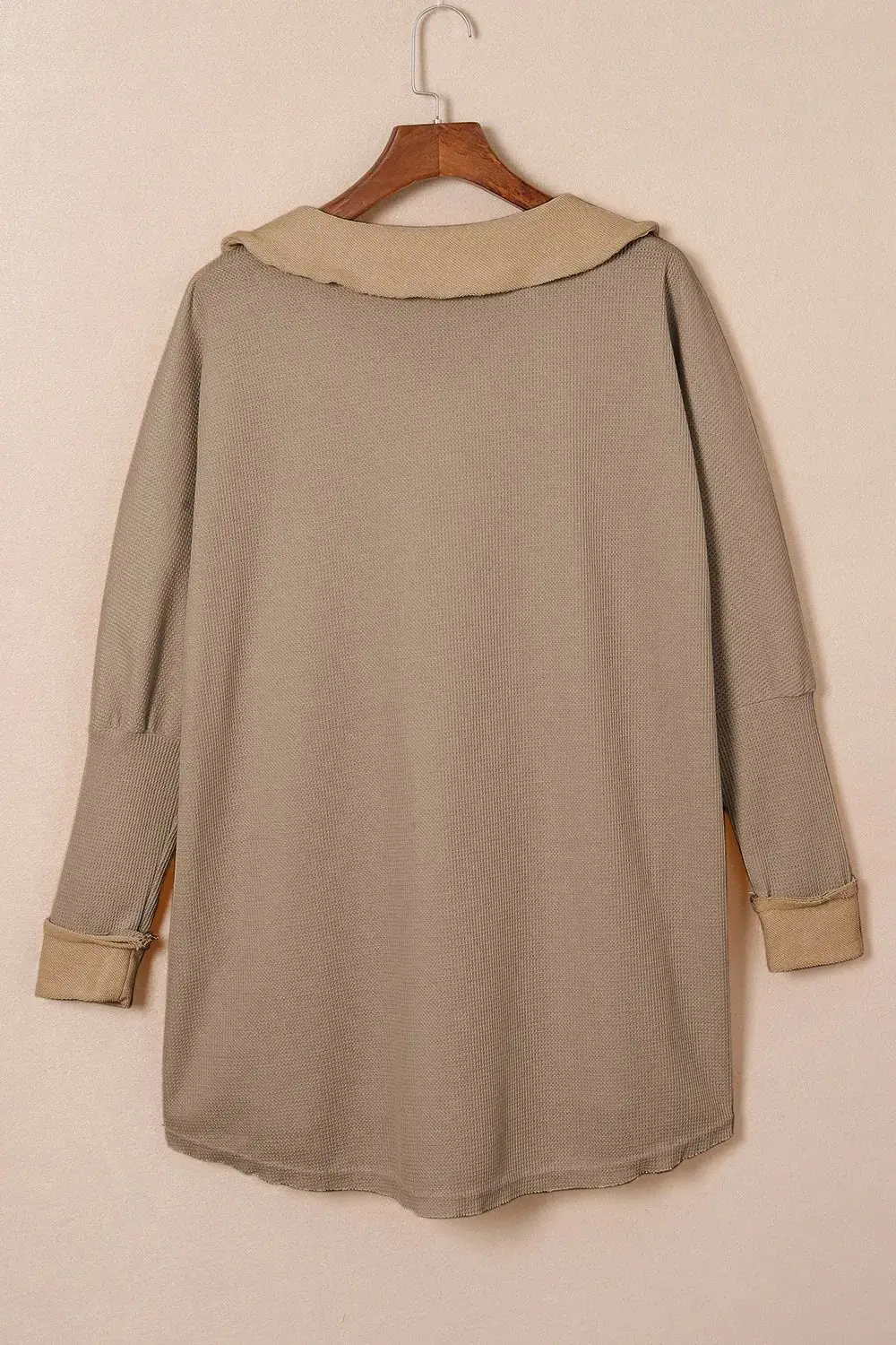 Knit Waffle Button Front Sweater Dress