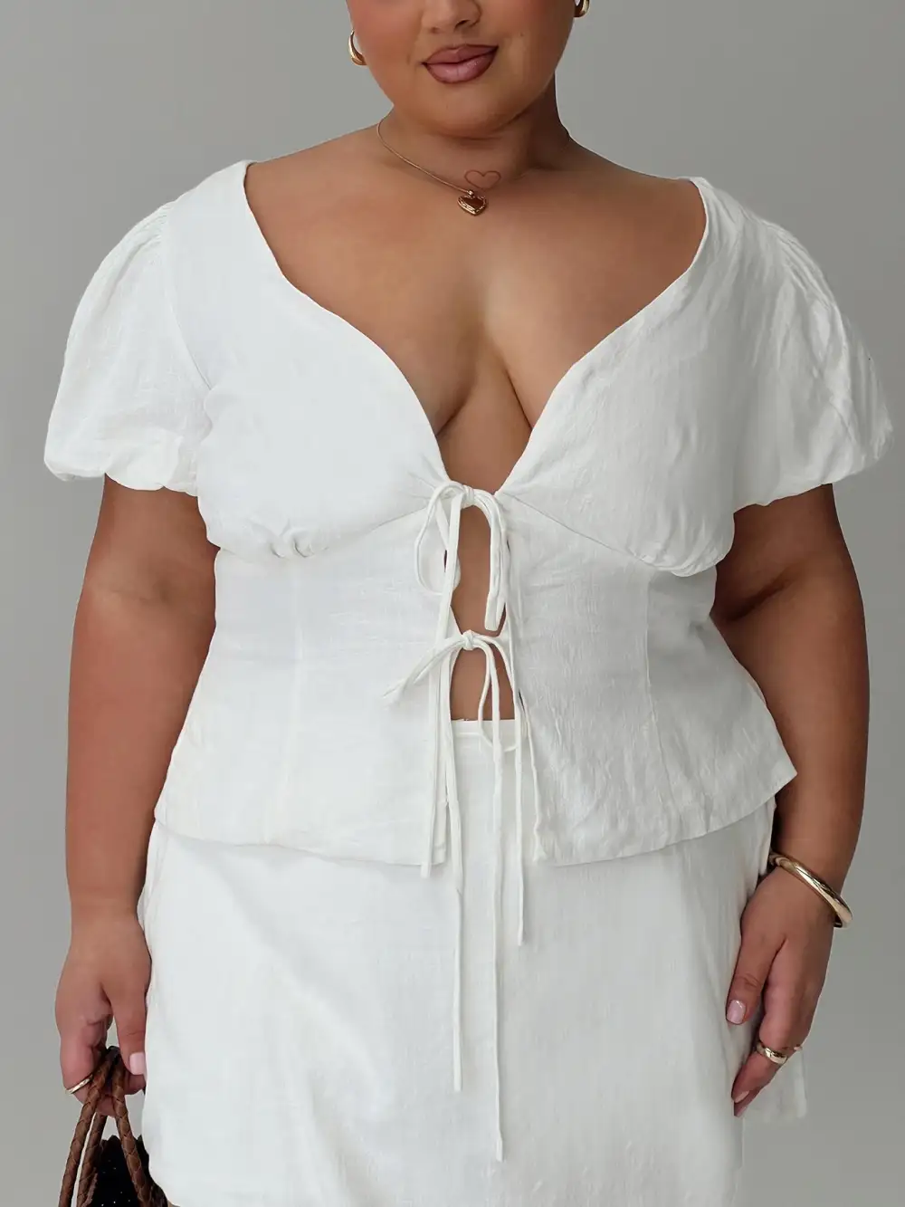 Everyday Button Up Puff Sleeve Blouse