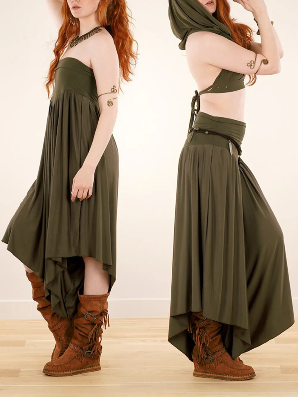 Skirted Harem Pant 2in1 Maxi Dress