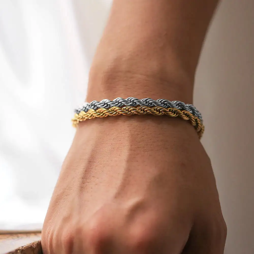 Steel Spiral Chain Bracelet