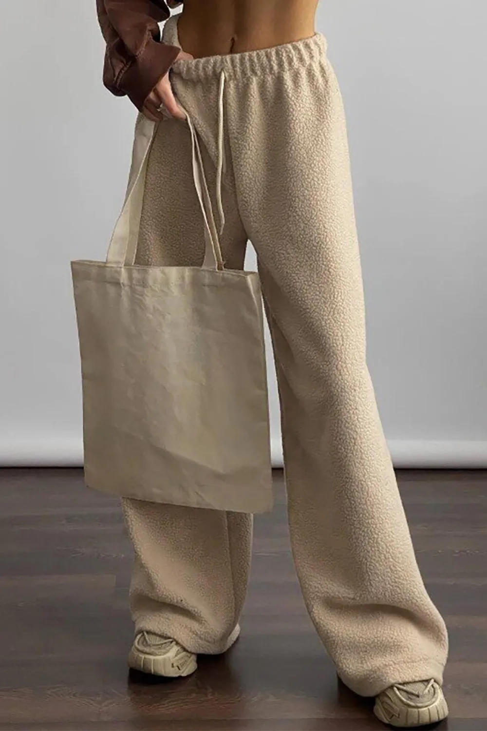 Plush Boucle Wide Leg Pants