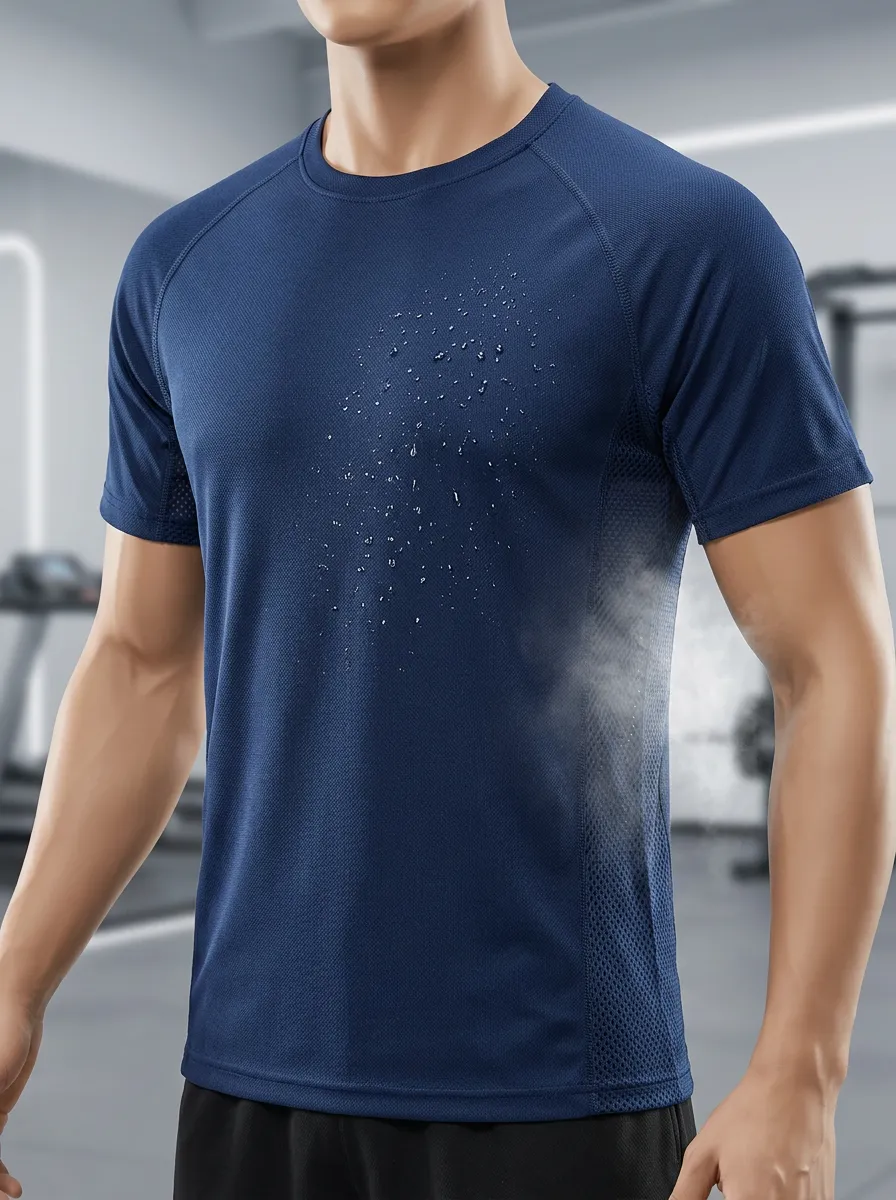 Men's Fitness Quick-Dry Moisture-Wicking Printed T-Shirt