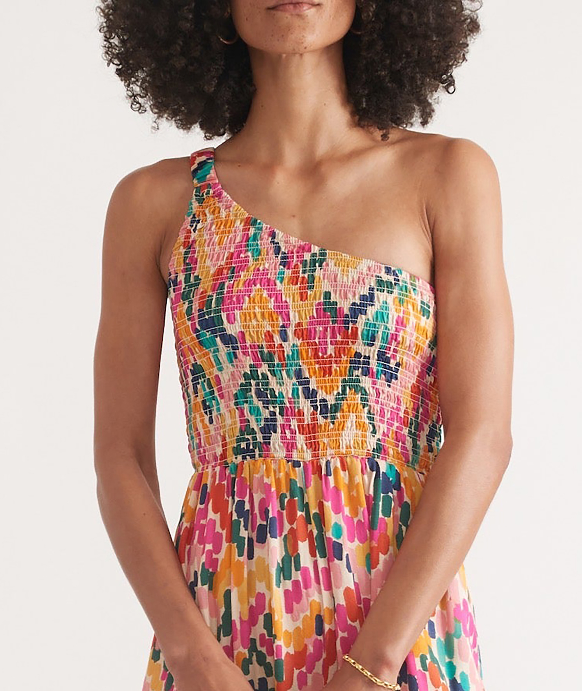 One-Shoulder Floral Print Jumpsuit