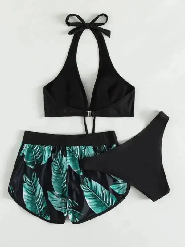 Multi Printed Layered Bikini Swim Set