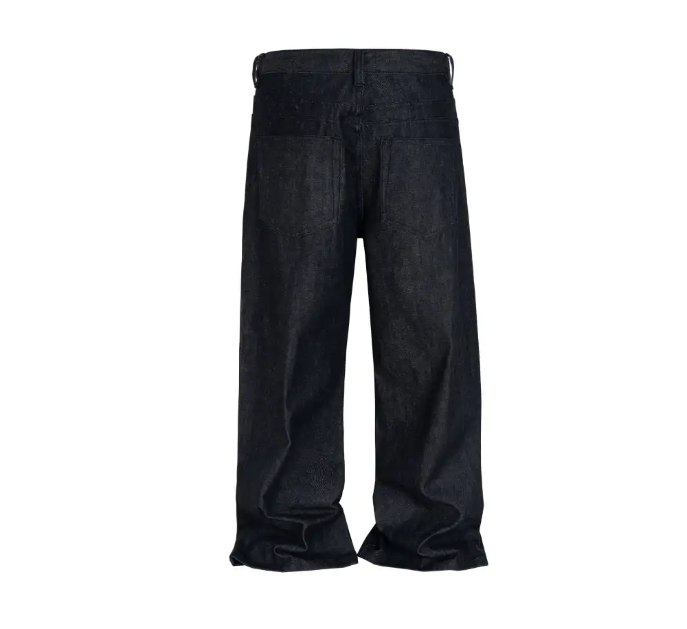 Multi-Button Wide-Leg Jeans