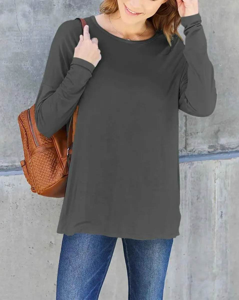 Round Neck Dropped Shoulder T-Shirt