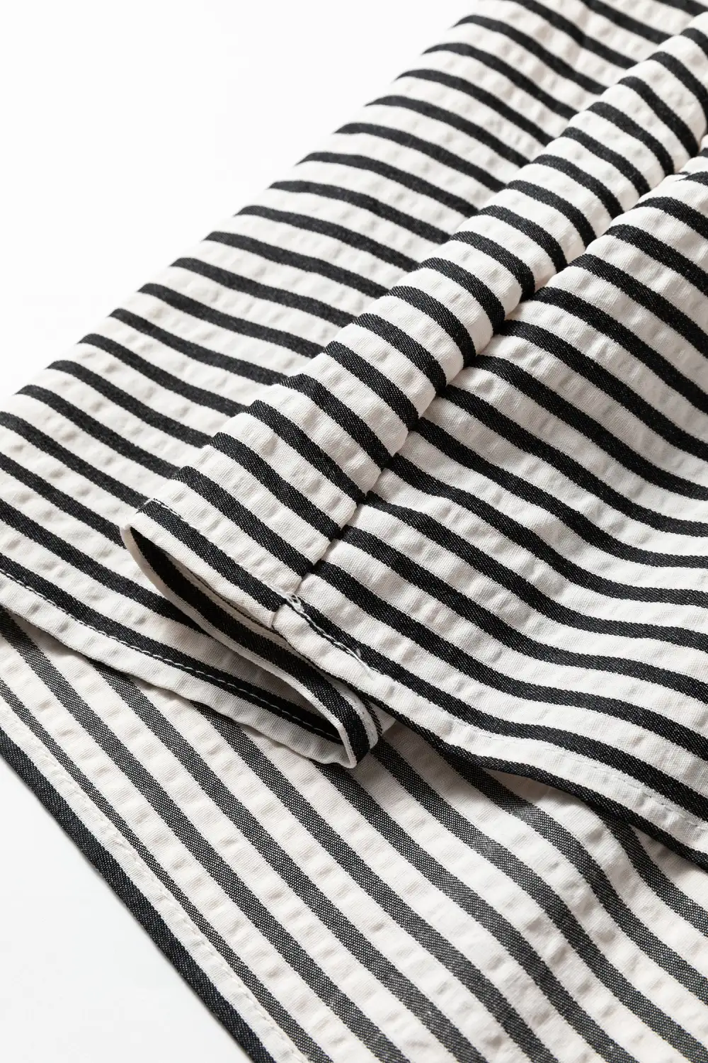 Comfort Fit Striped V Neck Ruffle Midi Dress