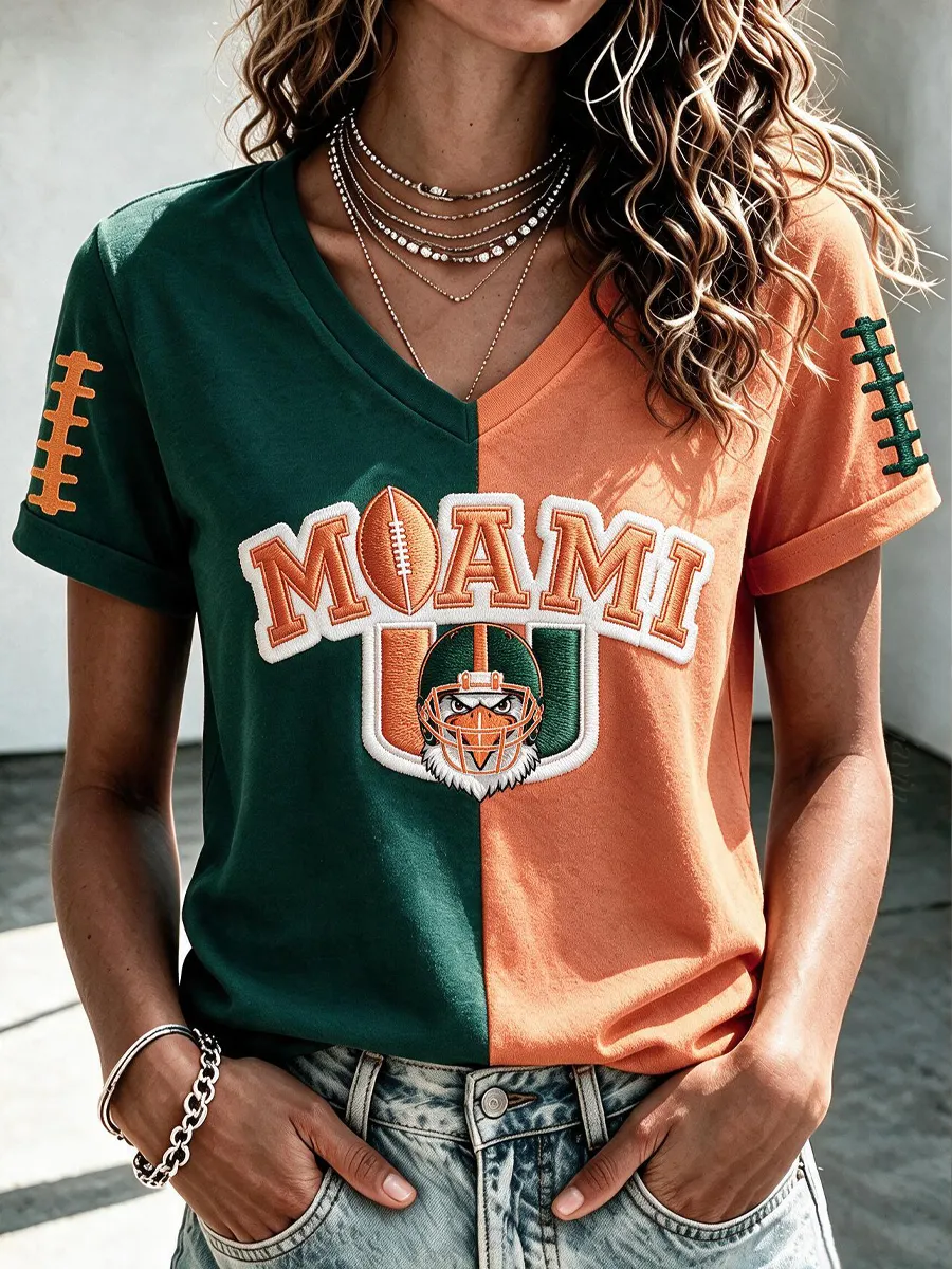 Women'S Football Print Short-Sleeve T-Shirt