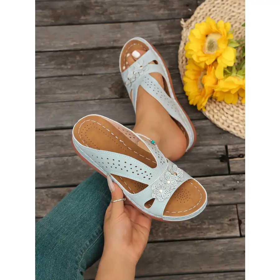 Flower Comfort Wedge Sandals