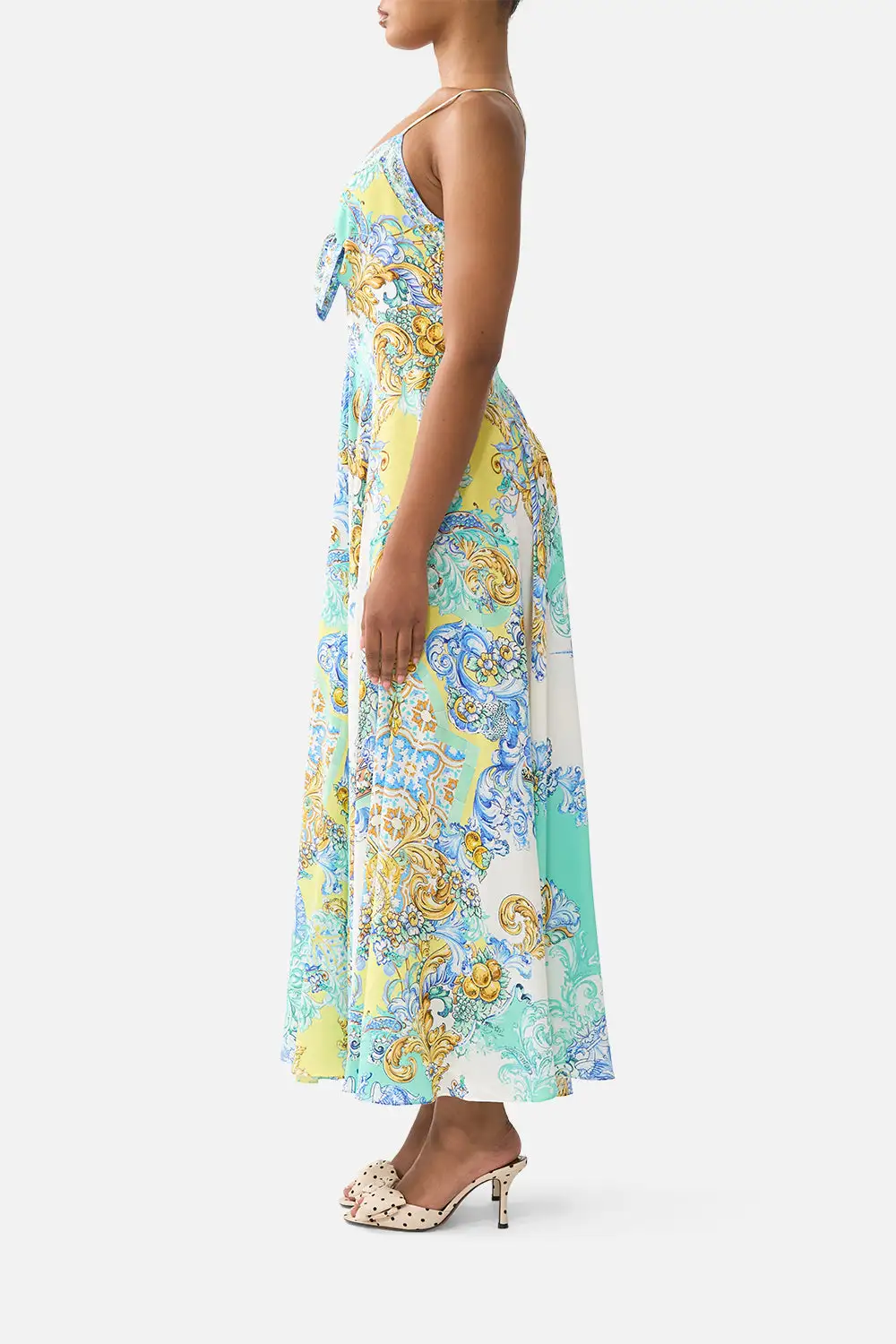 Long Dress with Tie Front