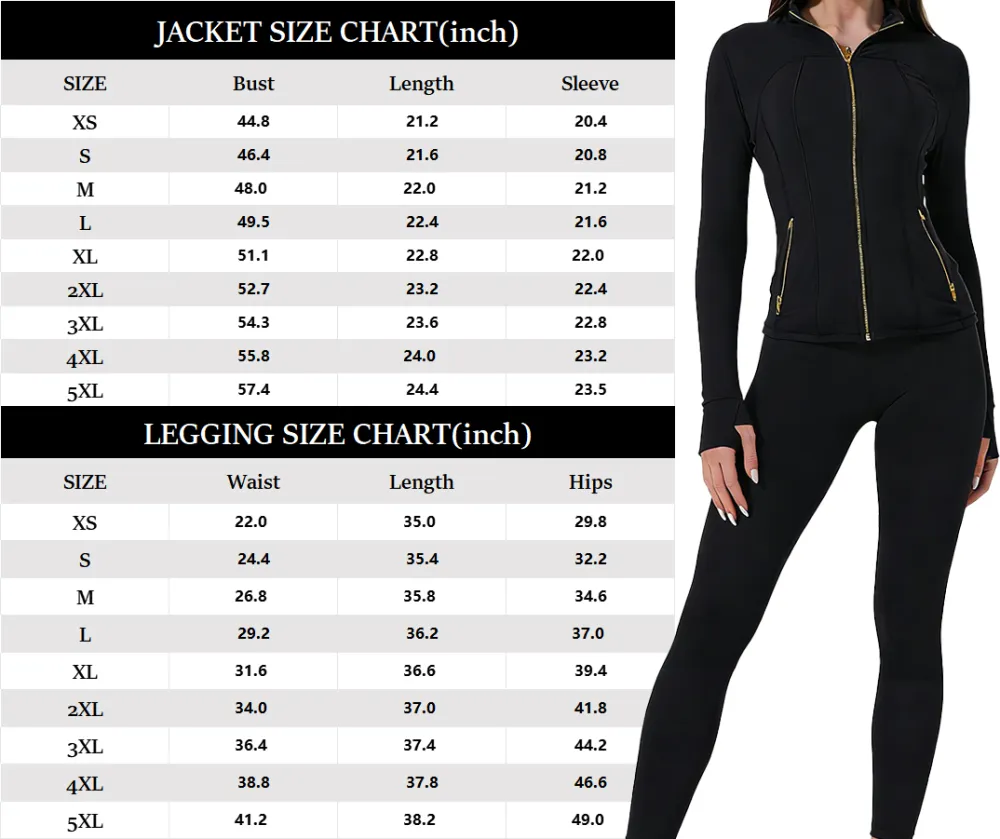 Women's Sporty Jacket & 25'' Leggings Sets