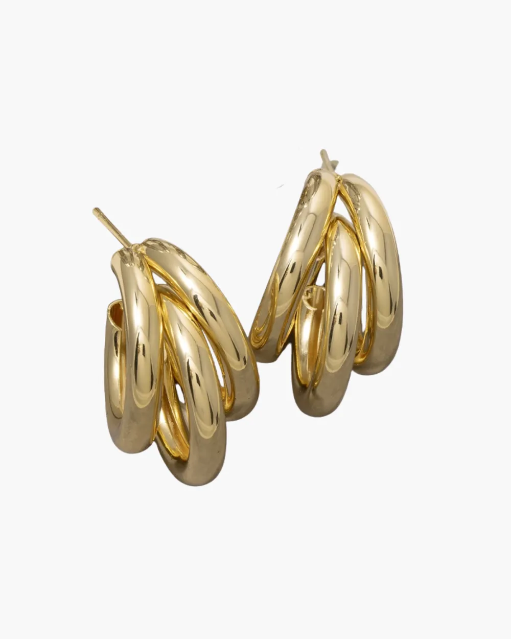 Slim Ring Offset Hoop Earrings