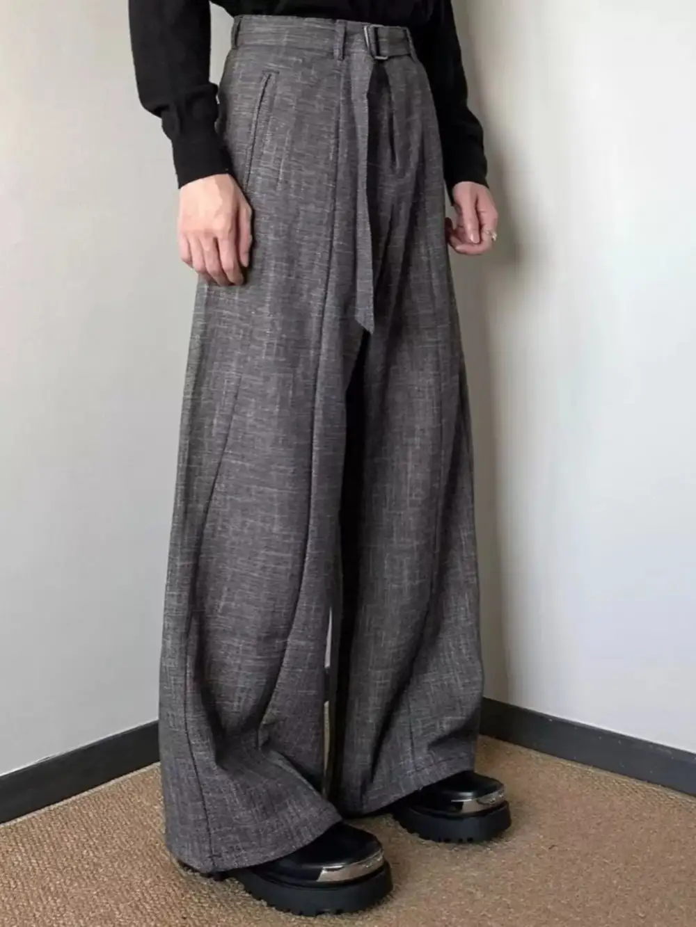 Men's Plus Size Belt Relaxed Fit Pants