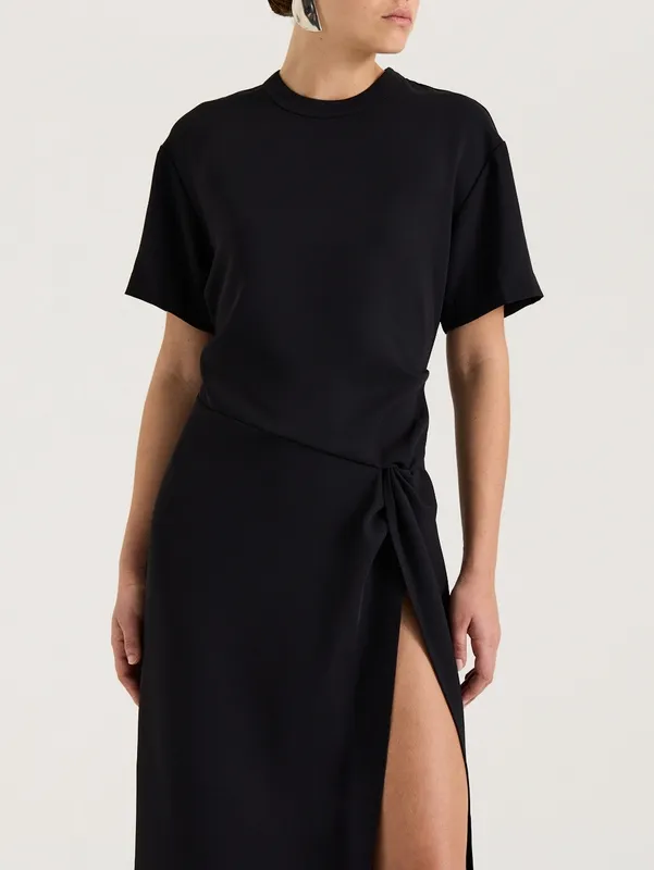 Black Knot Detail Maxi Dress