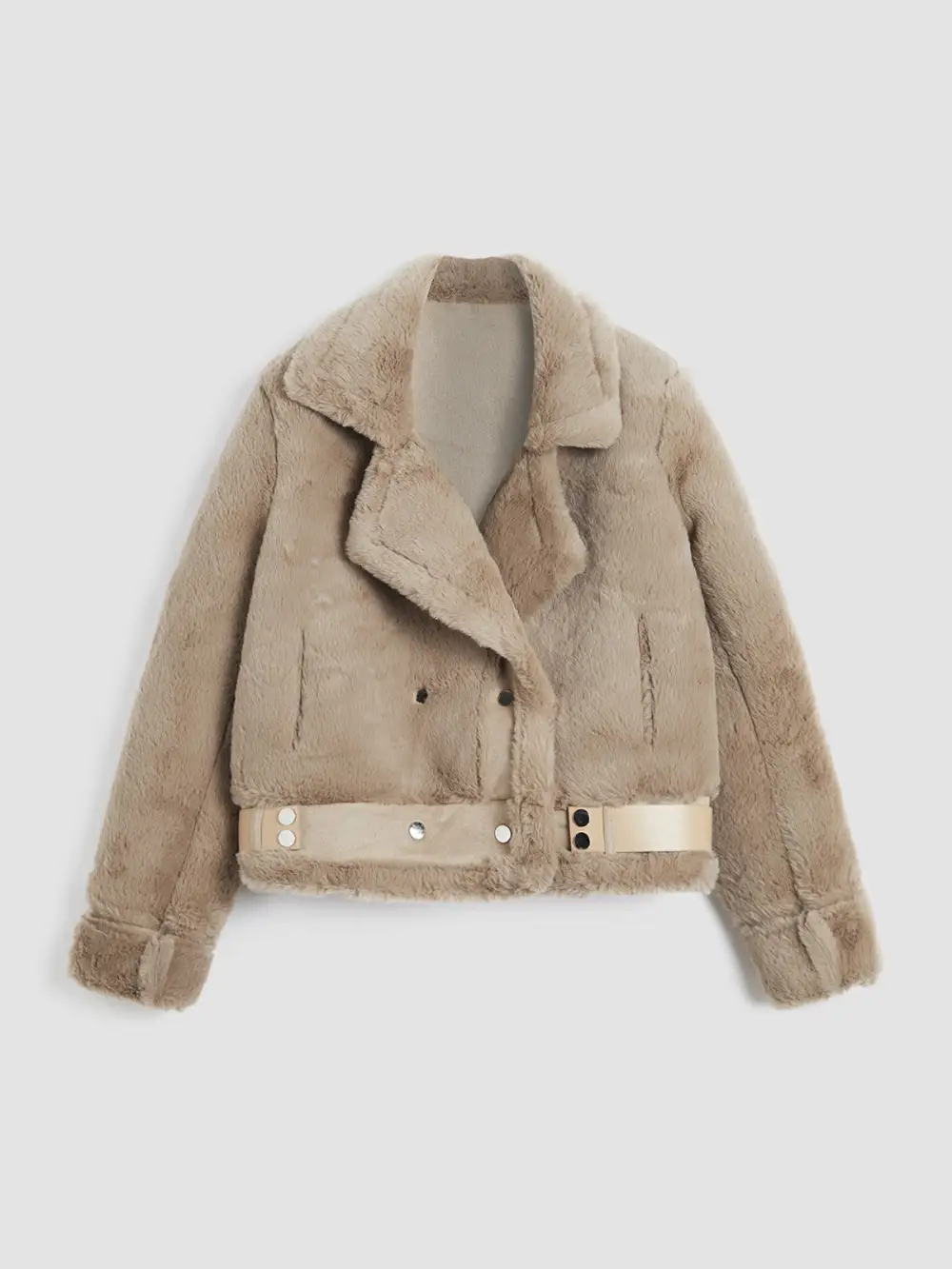 Solid Collared Fleece Jacket