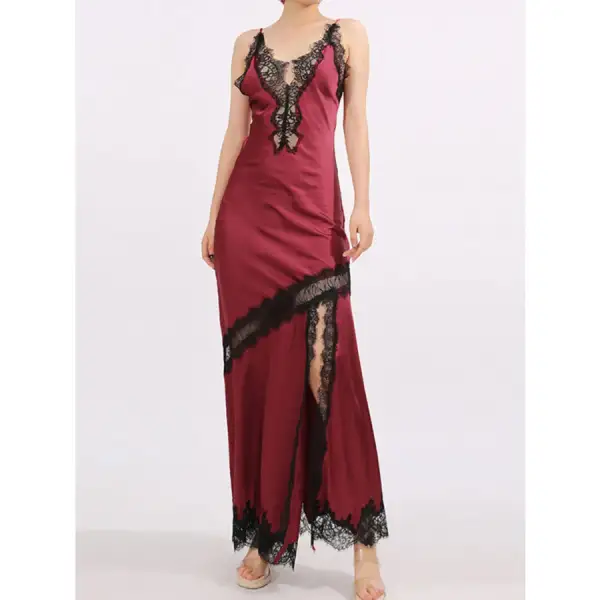 Slit Lace Detail Maxi Cami Dress