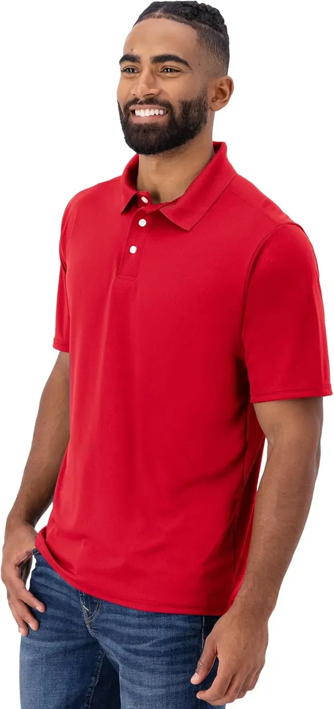 Men's Cool Short-Sleeve Polo Shirt with Three-Button Placket