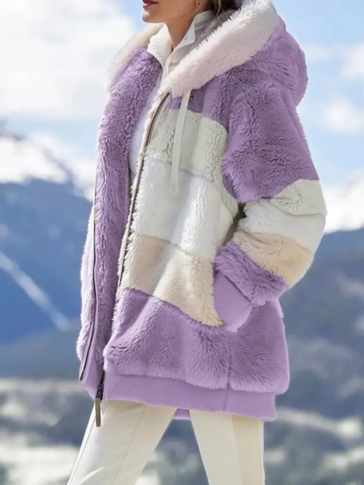 🔥HOT SELL-🐑RCONTRASTING LAMB WOOL PADDED COAT🎁SPECIAL OFFER
