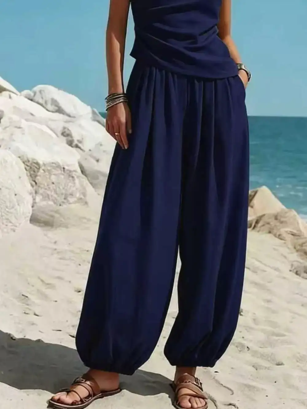 Refined Full Size One Shoulder Top and Wide Leg Pants