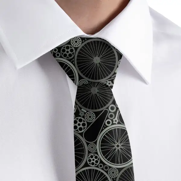 Bicycle Parts Pattern Necktie
