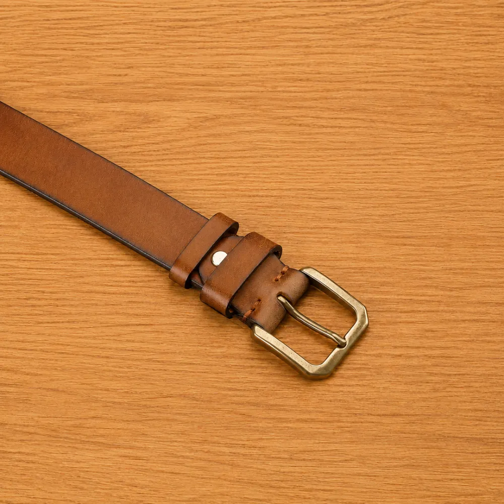 Structured Cowhide Casual Belt
