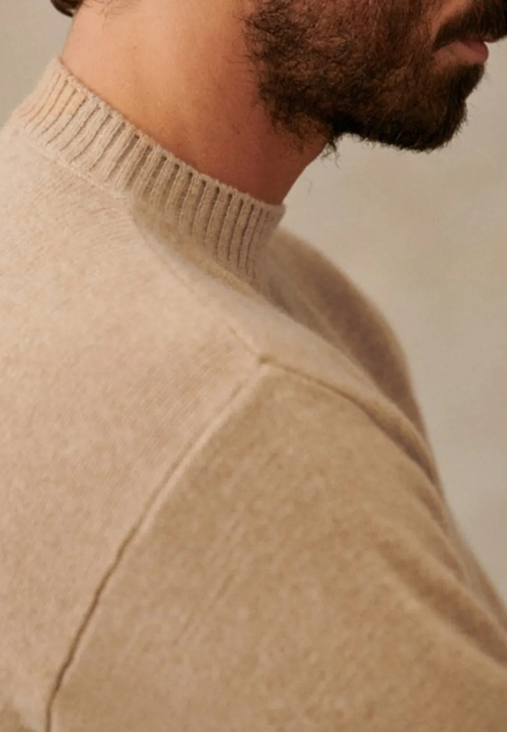Beige Lightweight Knit Crew Neck Sweater