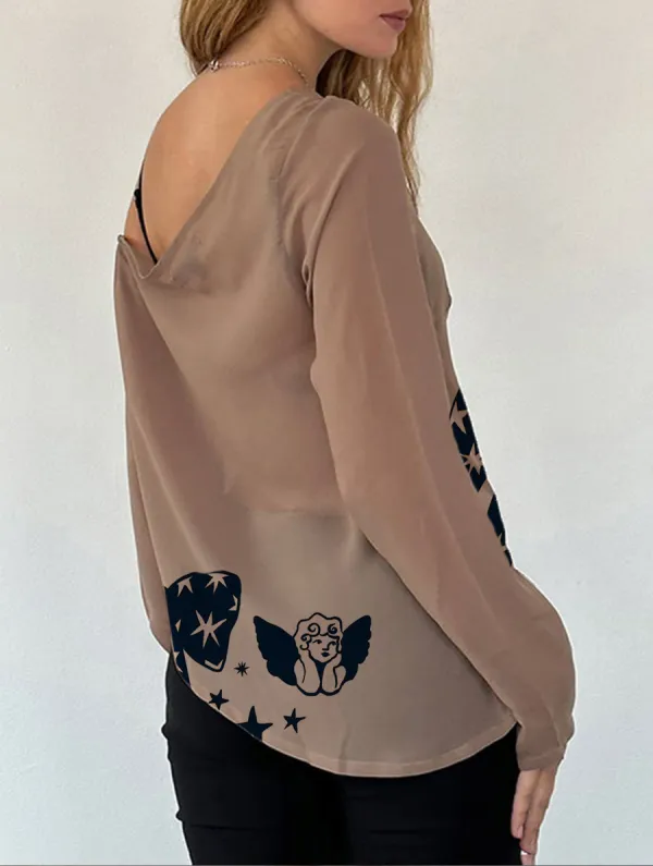 Off Shoulder Bow Embroidered Top
