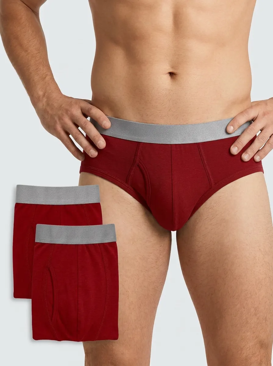 Men's Color Minimalist Cotton Printed Briefs