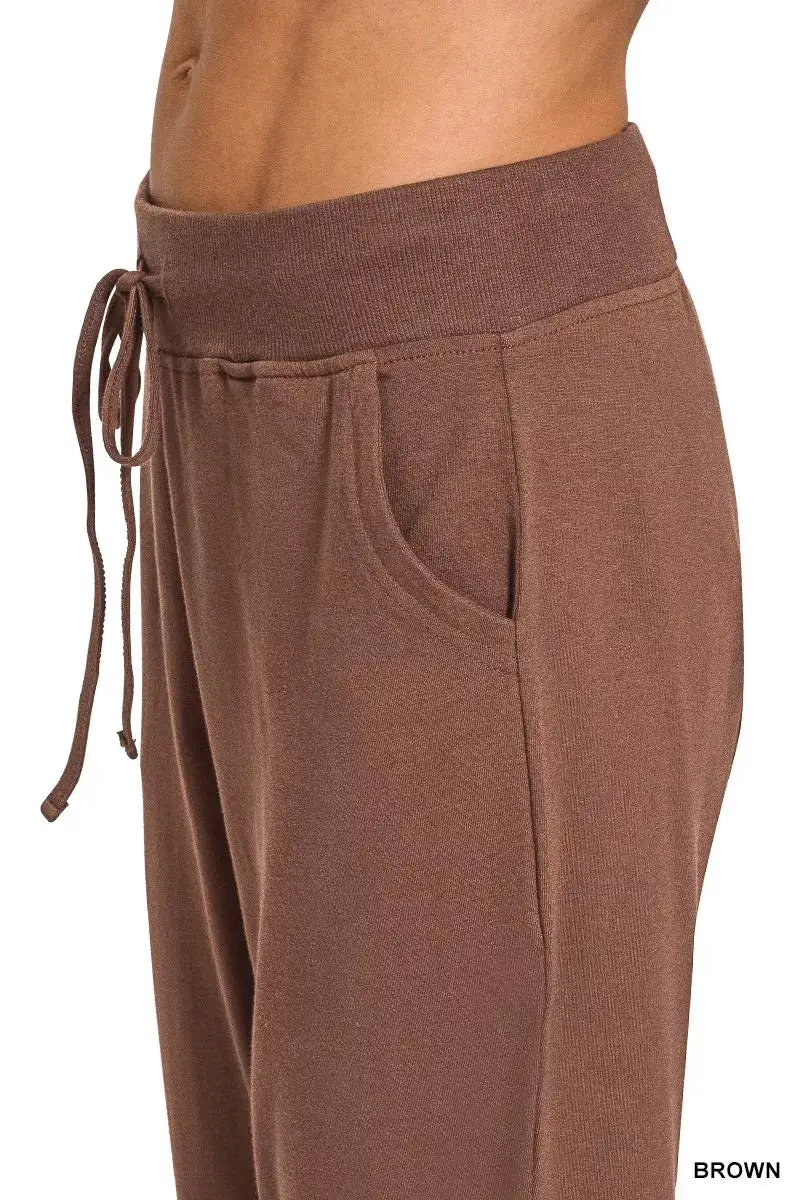 Drawstring Cuffed Pocketed Jogger Pants