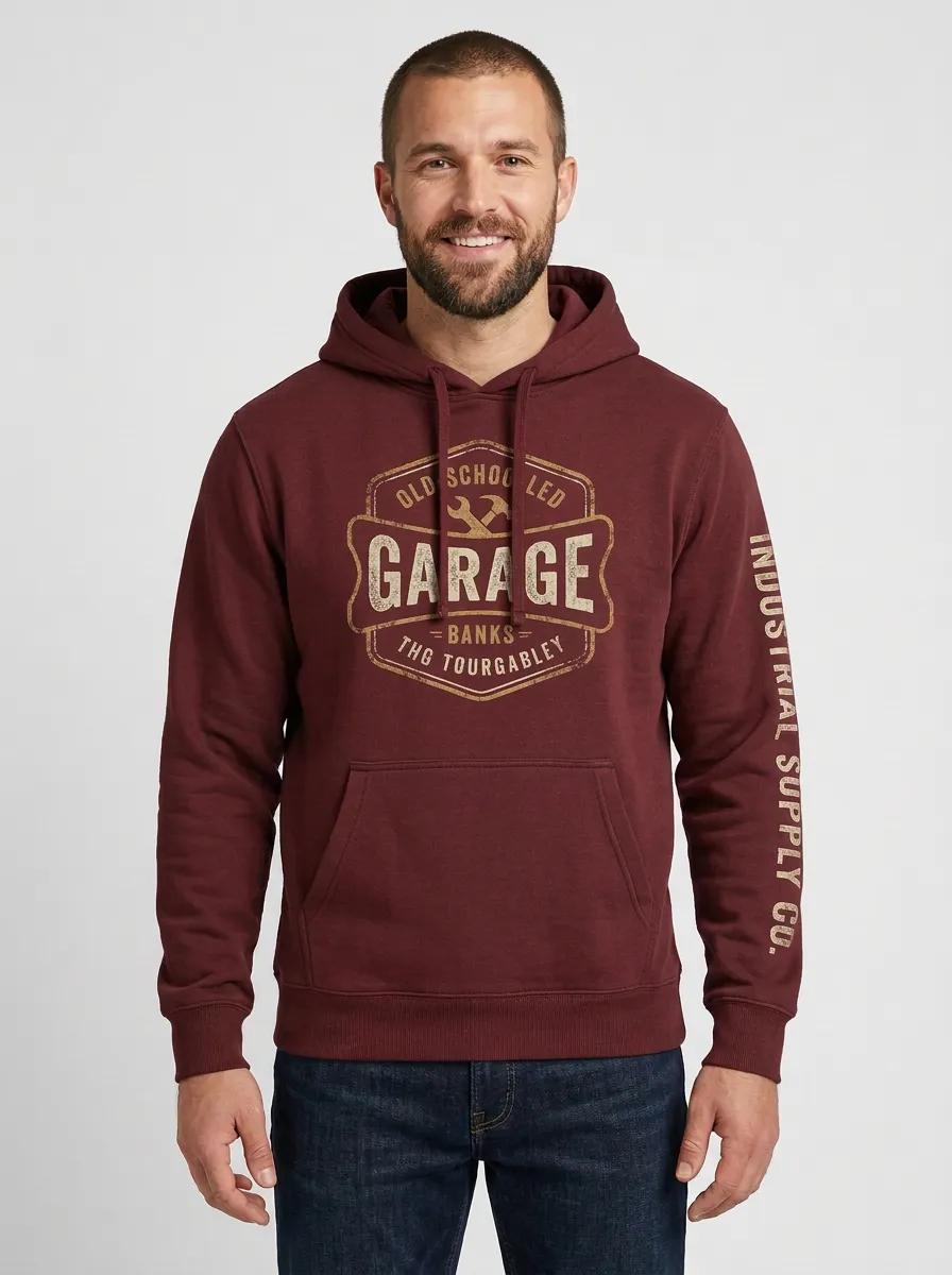Men's Mechanic Garage Old School Graphic Hoodie