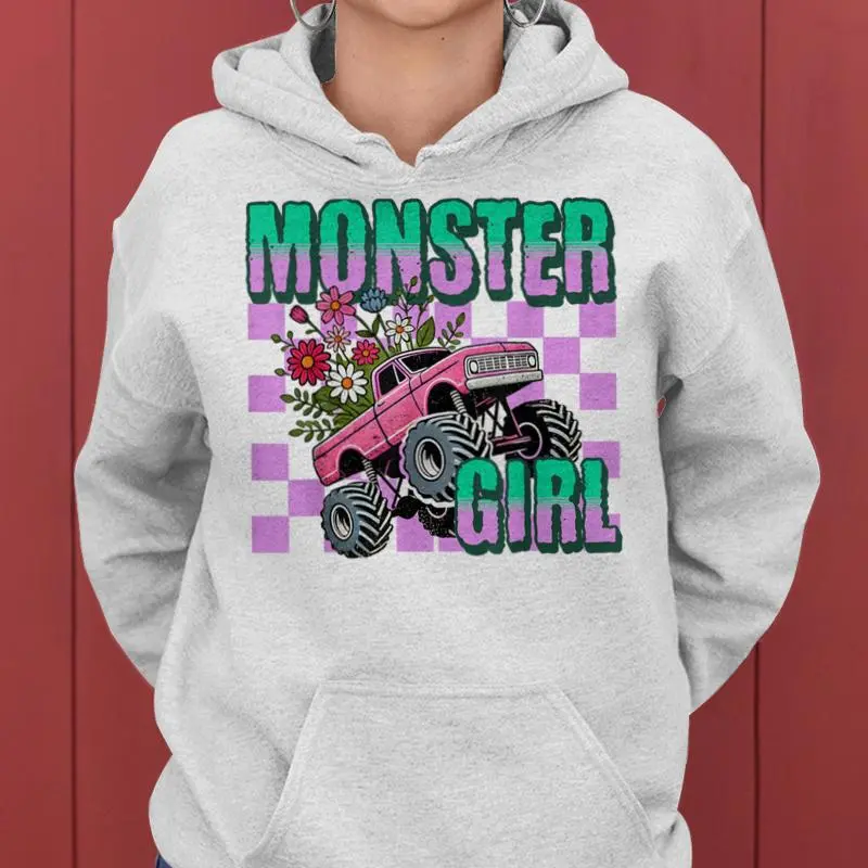 Vintage Monster Truck Girl Retro Women's Monster Truck Lover Women Hoodie