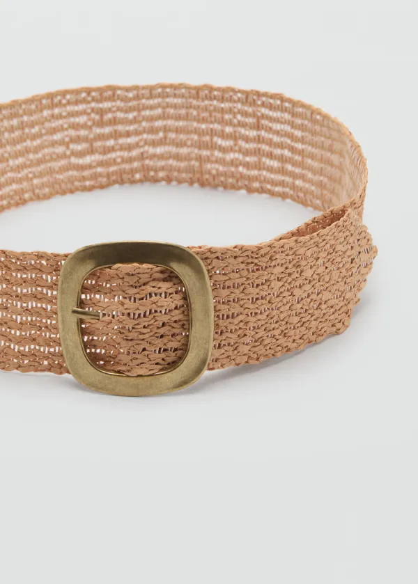 Beige Casual Style Natural Fibre Plain Belts