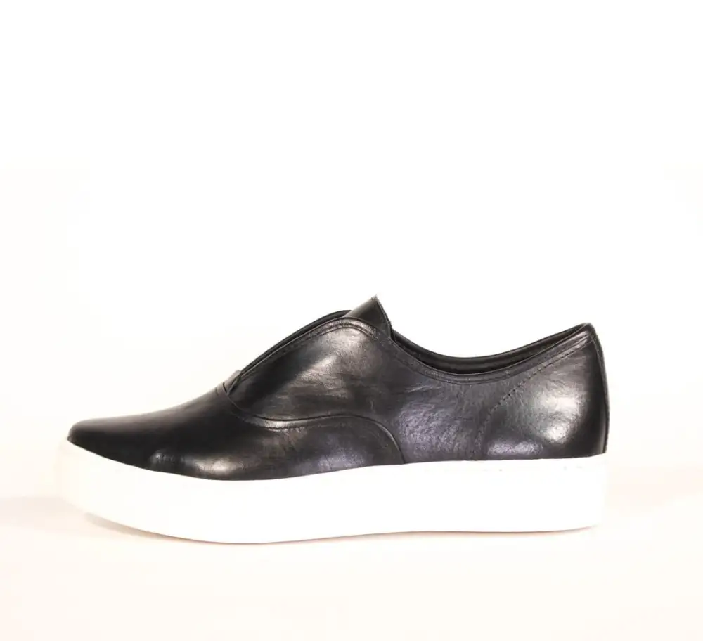 Laceless Leather Platform Sneakers