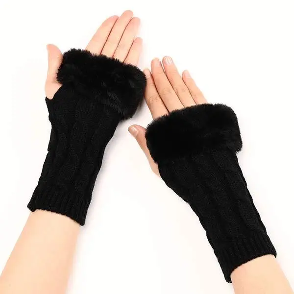Women'S Fingerless Wool Warm Gloves 47187161C