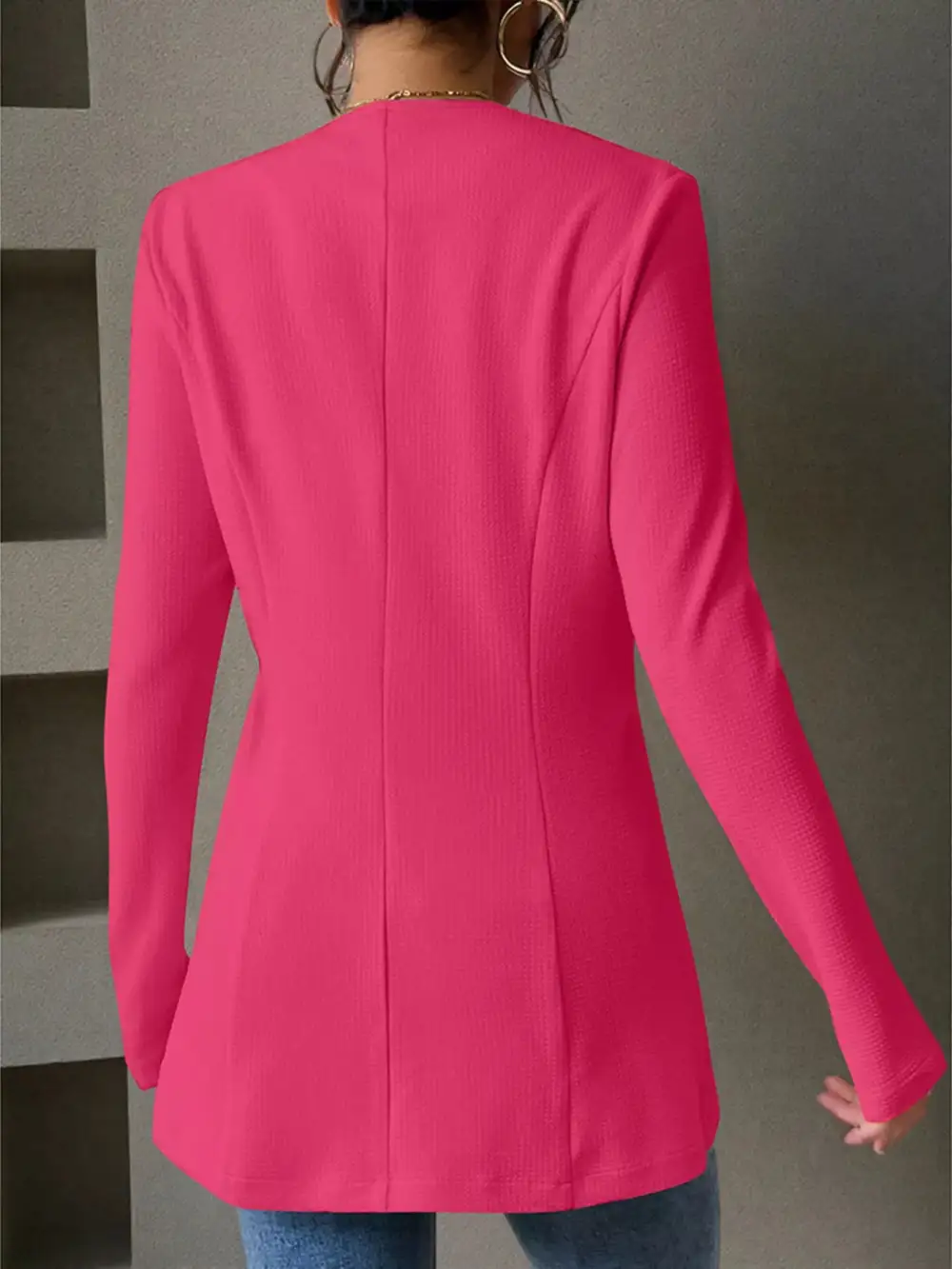 Classic Single-Button Long-Sleeve Blazer
