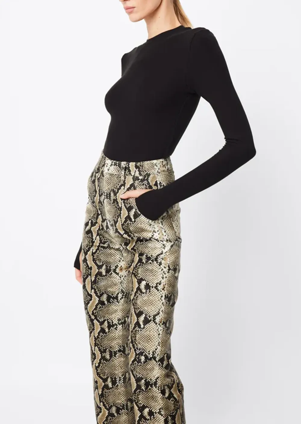 SNAKESKIN PRINTED PANTS