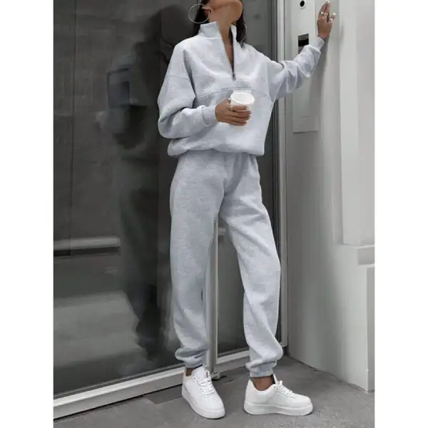 Classic Half Zip Sweatshirt and Pants Set