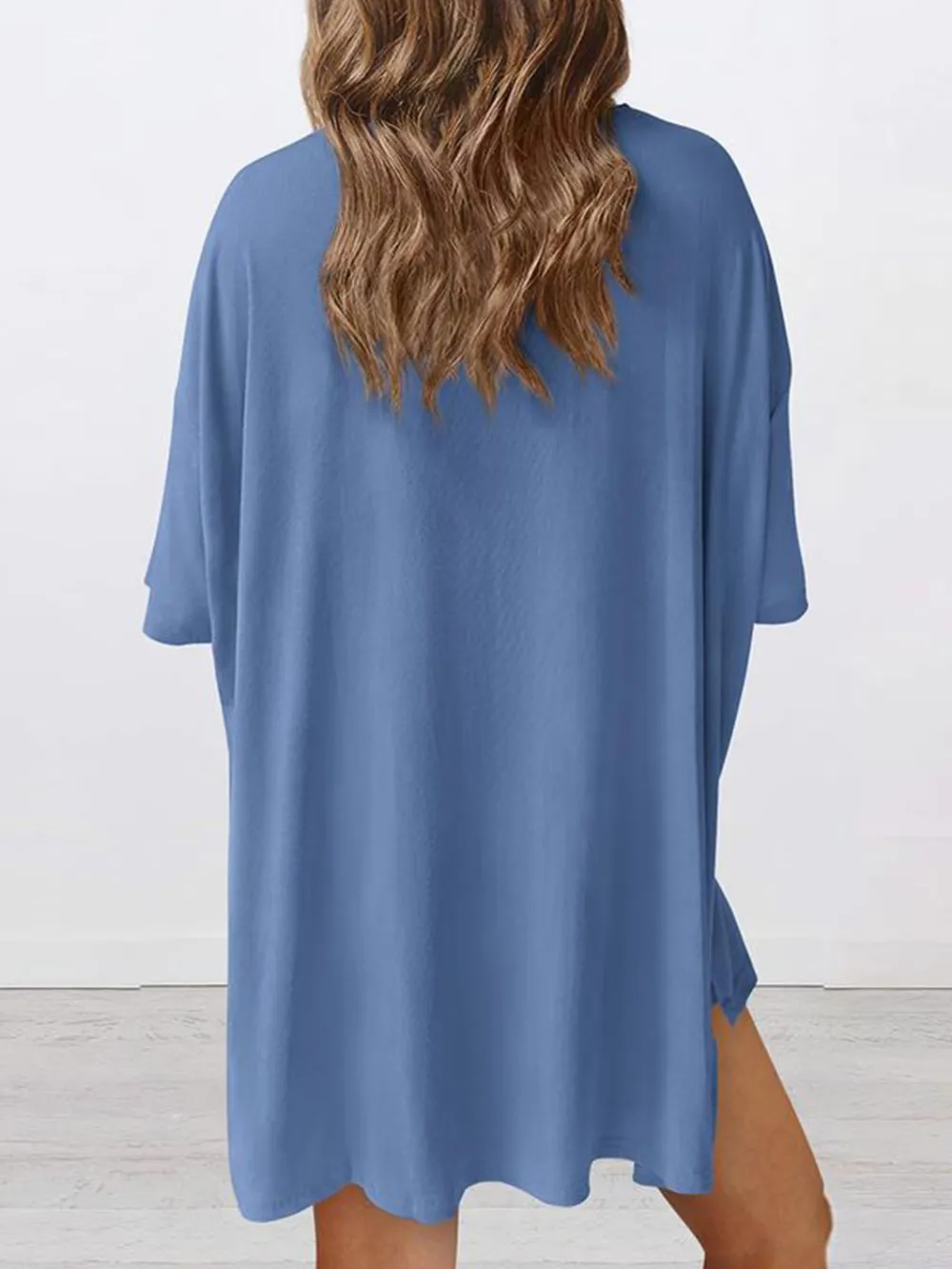 Women'S Summer Two-Piece Set 2025 Casual Oversized Shirts Biker Shorts Matching Airport Travel Outfit Split Hem Lounge