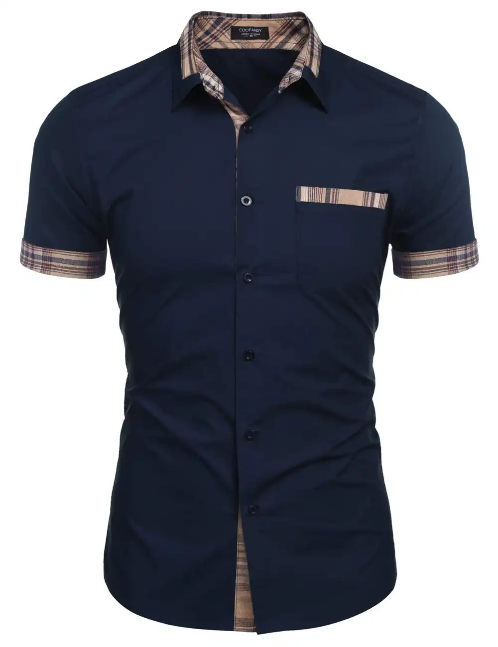 Casual Plaid Collar Linen Shirt
