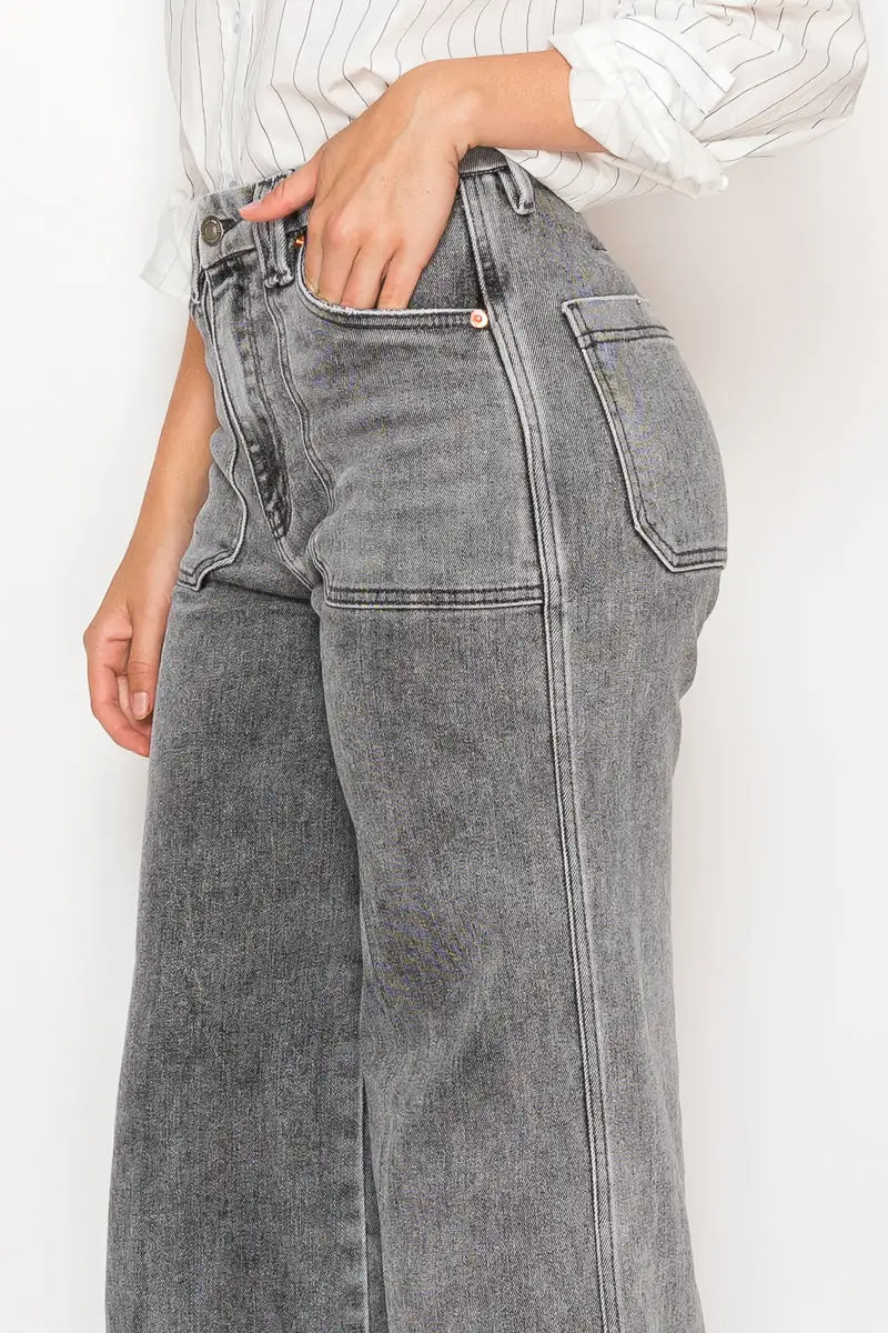Versatile High Rise Wide Leg Relaxed Denim Jeans