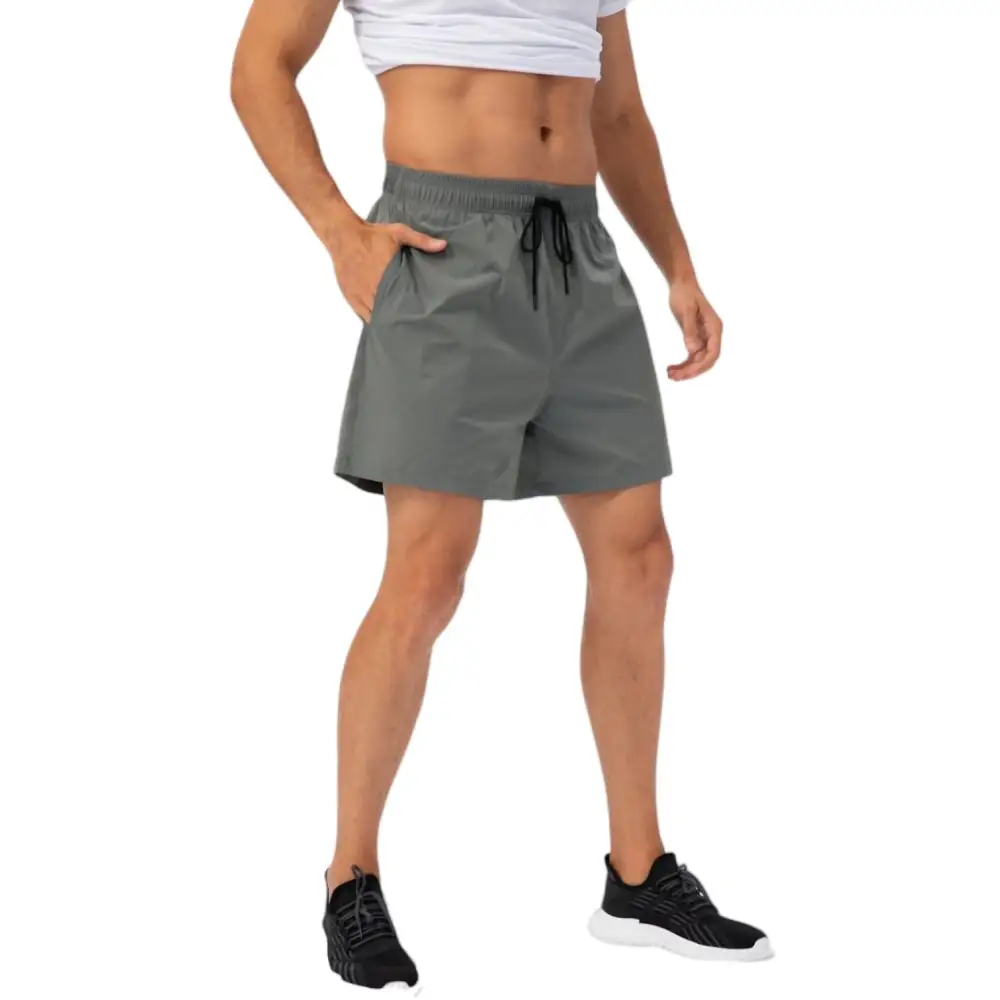Drawstring Elastic-Waist Side-Pocket Lightweight Men's Athletic Shorts