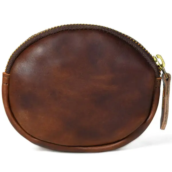 Zippered Leather Coin Purse