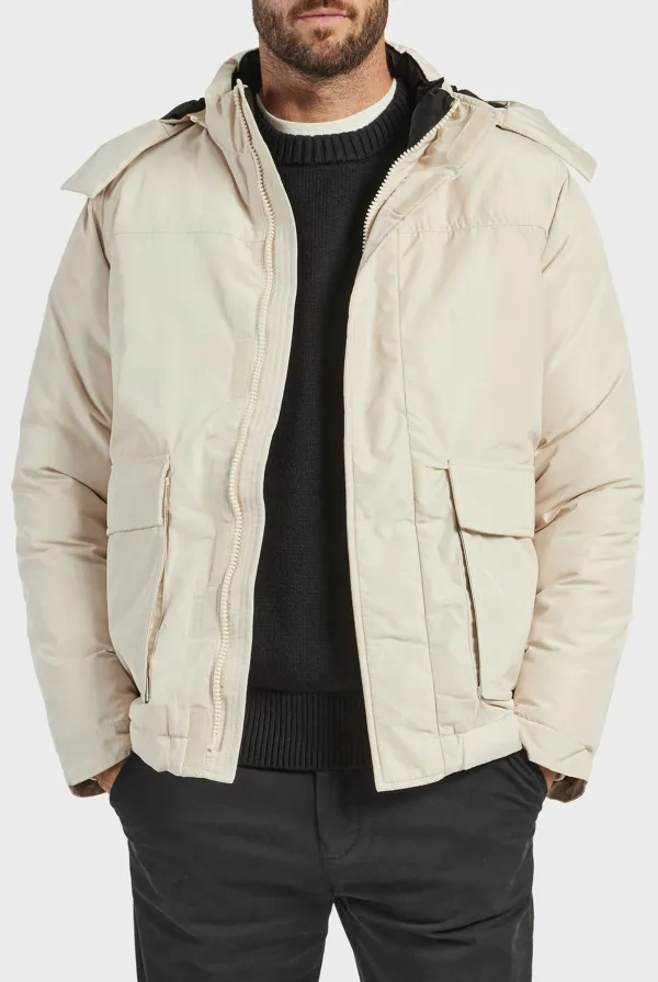 Oregon Puffer Jacket-Macadamia