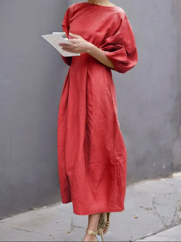 Half Loose Neck Maxi Dress