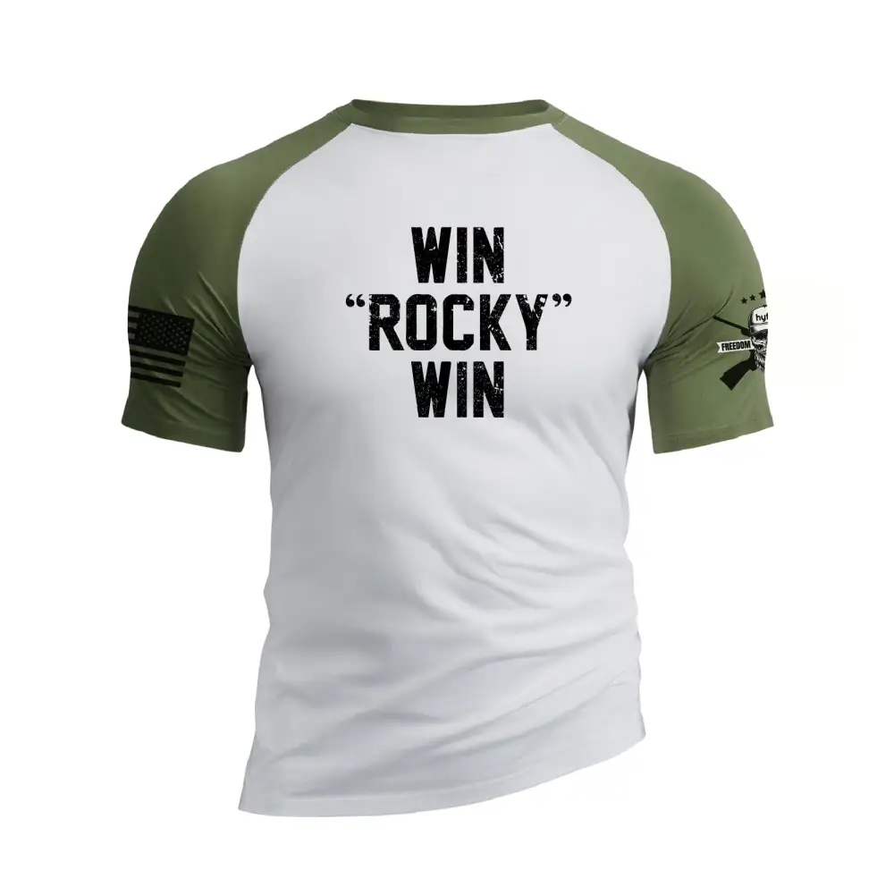 WIN ROCKY WIN RAGLAN GRAPHIC TEE