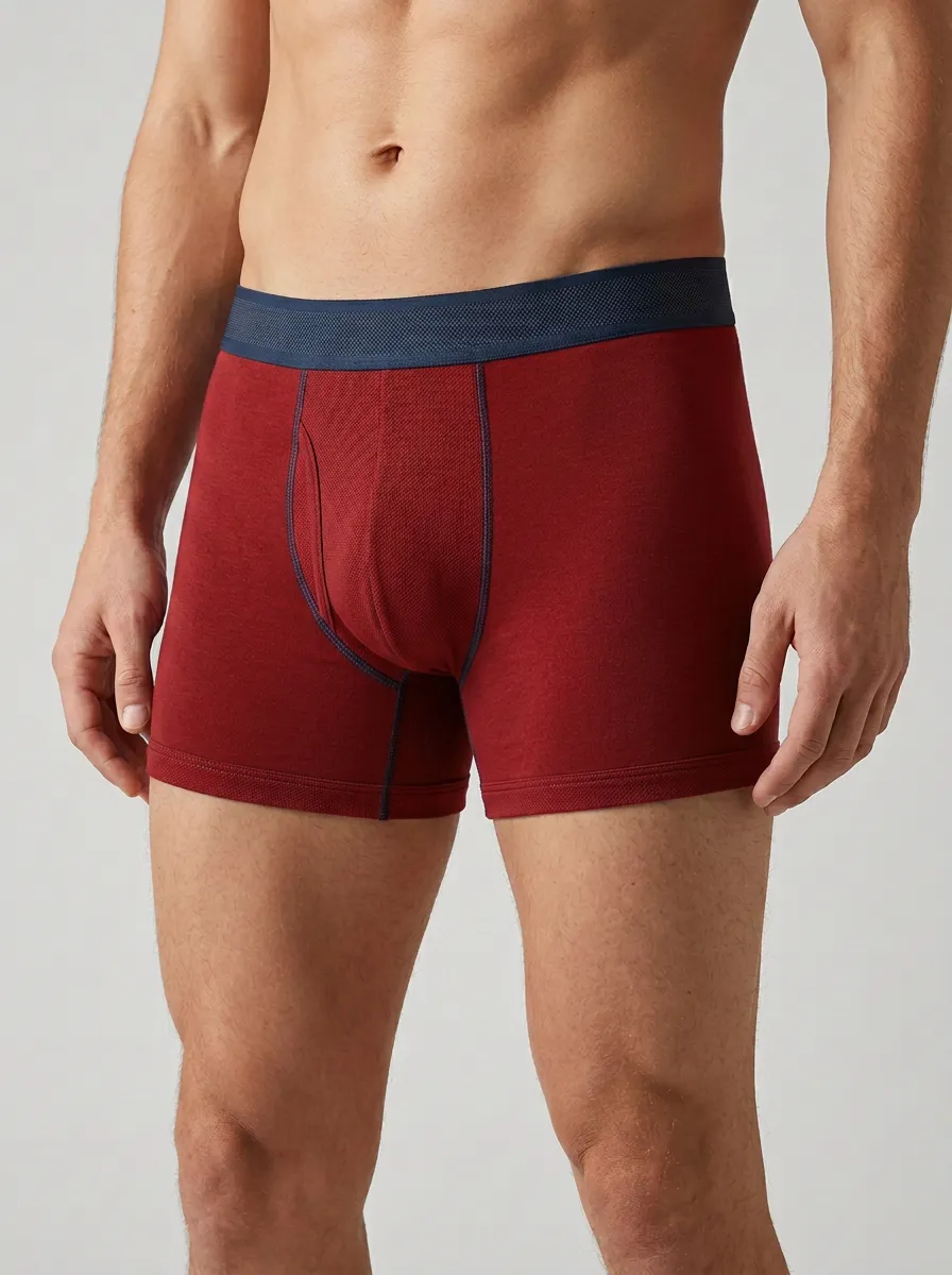 Solid Grey Minimalist Printed Boxer Briefs
